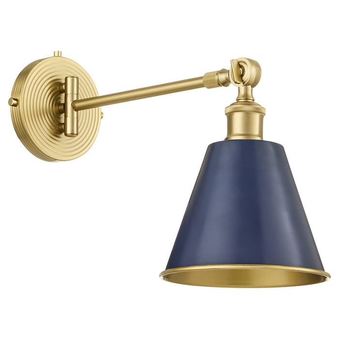 Myhouse Lighting Quorum - 5320-1-3280 - One Light Wall Mount - Bailey - Blue w/ Aged Brass