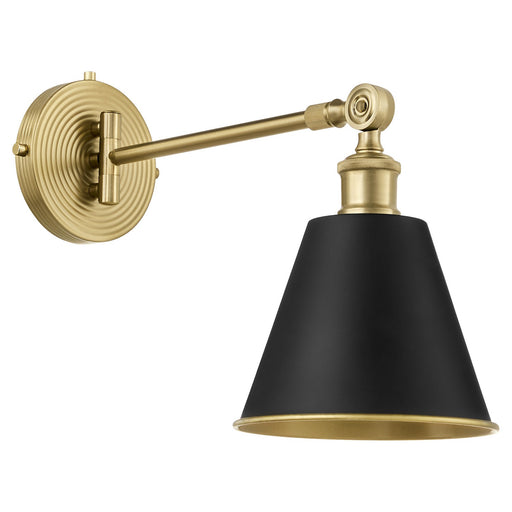 Myhouse Lighting Quorum - 5320-1-5980 - One Light Wall Mount - Bailey - Matte Black w/ Aged Brass