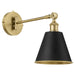 Myhouse Lighting Quorum - 5320-1-5980 - One Light Wall Mount - Bailey - Matte Black w/ Aged Brass