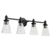 Myhouse Lighting Quorum - 5803-4-59 - Four Light Vanity - Lawton - Matte Black