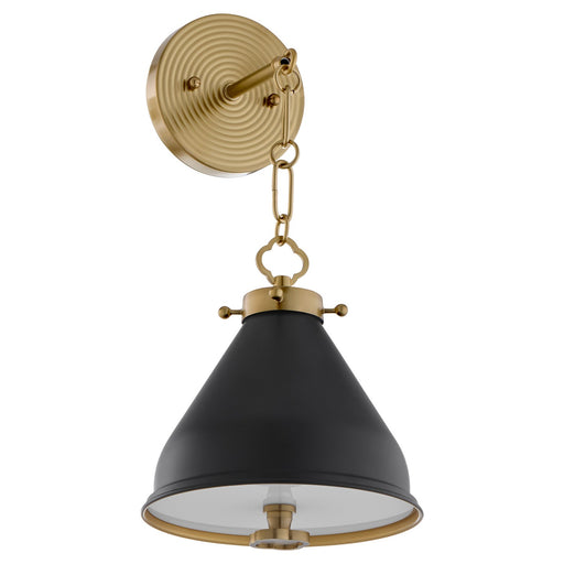 Myhouse Lighting Quorum - 5863-1-5980 - One Light Wall Mount - Bonnel - Matte Black / Aged Brass