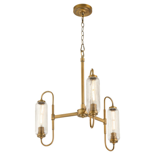 Myhouse Lighting Quorum - 6015-3-47 - Three Light Chandelier - Whitmire - Brushed Brass