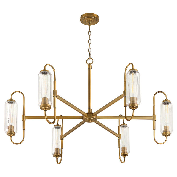 Myhouse Lighting Quorum - 6015-6-47 - Six Light Chandelier - Whitmire - Brushed Brass