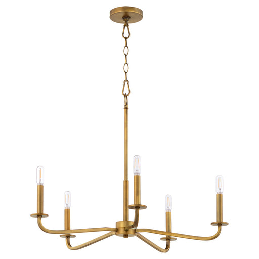 Myhouse Lighting Quorum - 6307-5-47 - Five Light Chandelier - Rutherford - Brushed Brass