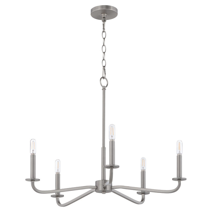 Myhouse Lighting Quorum - 6307-5-65 - Five Light Chandelier - Rutherford - Satin Nickel