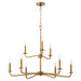 Myhouse Lighting Quorum - 6307-9-47 - Nine Light Chandelier - Rutherford - Brushed Brass