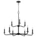 Myhouse Lighting Quorum - 6307-9-59 - Nine Light Chandelier - Rutherford - Matte Black