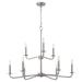 Myhouse Lighting Quorum - 6307-9-65 - Nine Light Chandelier - Rutherford - Satin Nickel