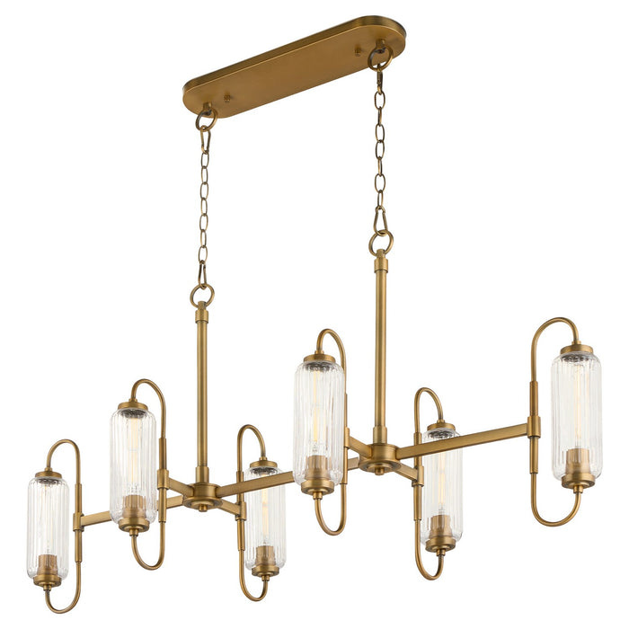 Myhouse Lighting Quorum - 6615-6-47 - Six Light Pendant - Whitmire - Brushed Brass