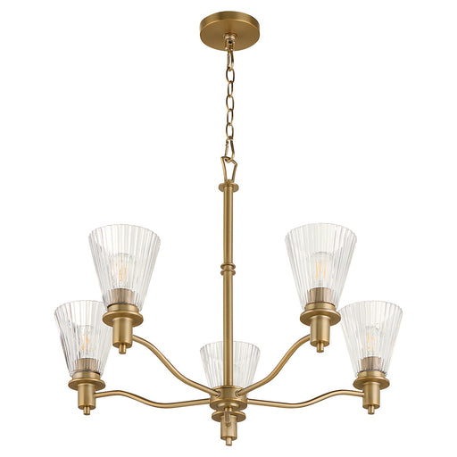 Myhouse Lighting Quorum - 6803-5-47 - Five Light Chandelier - Lawton - Brushed Brass