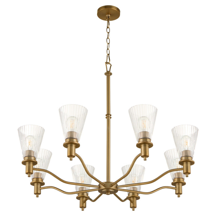 Myhouse Lighting Quorum - 6803-8-47 - Eight Light Chandelier - Lawton - Brushed Brass