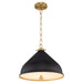 Myhouse Lighting Quorum - 6863-16-5980 - One Light Pendant - Bonnel - Matte Black / Aged Brass
