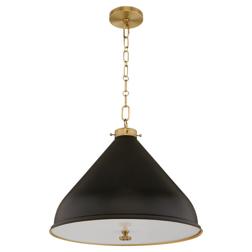 Myhouse Lighting Quorum - 6863-20-5980 - One Light Pendant - Bonnel - Matte Black / Aged Brass