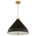 Myhouse Lighting Quorum - 6863-20-5980 - One Light Pendant - Bonnel - Matte Black / Aged Brass
