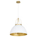 Myhouse Lighting Quorum - 823-3-0880 - Three Light Pendant - Pruitt - Studio White/ Aged Brass