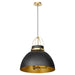 Myhouse Lighting Quorum - 823-3-5980 - Three Light Pendant - Pruitt - Matte Black/Aged Brass