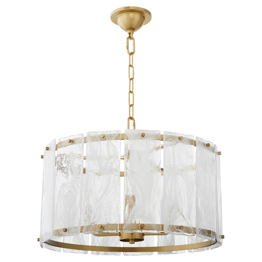 Myhouse Lighting Quorum - 8575-4-80 - Four Light Pendant - Prestige - Aged Brass