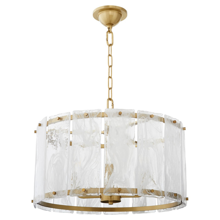 Myhouse Lighting Quorum - 8575-4-80 - Four Light Pendant - Prestige - Aged Brass