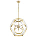 Myhouse Lighting Quorum - 865-8-0880 - Eight Light Pendant - Domain - Studio White w/ Aged Brass