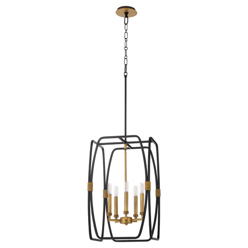 Myhouse Lighting Quorum - 880-5-5947 - Five Light Pendant - Bishop - Matte Black / Brushed Brass