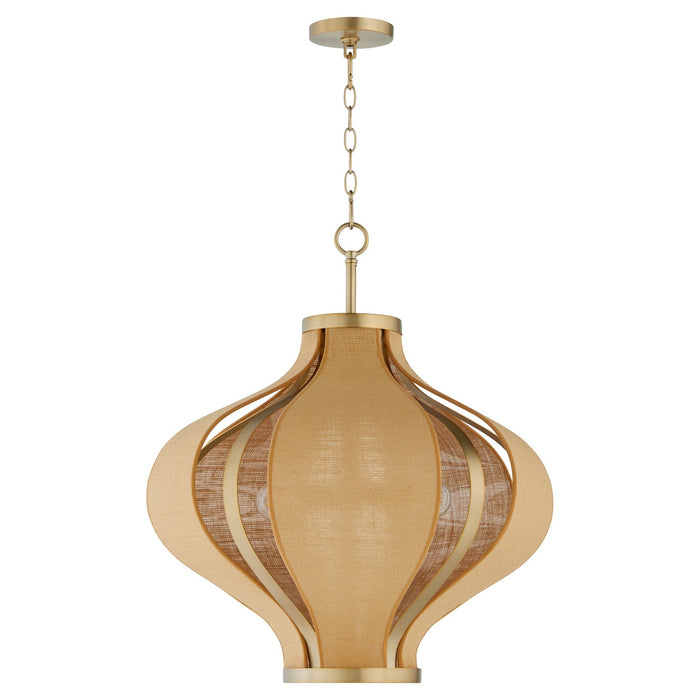 Myhouse Lighting Quorum - 892-3-80 - Three Light Pendant - Monroe - Aged Brass