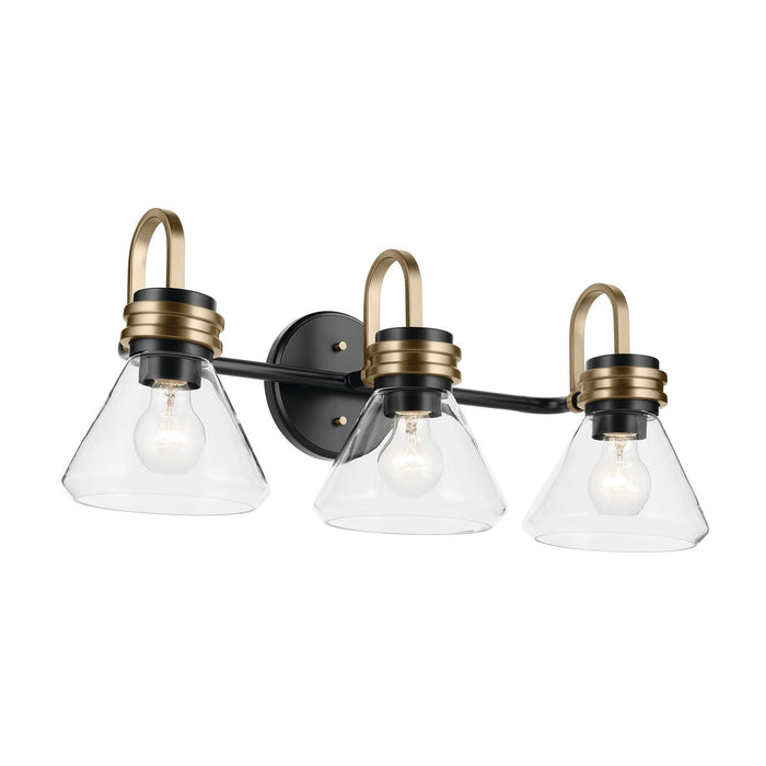 Myhouse Lighting Kichler - 55155BKCLR - Three Light Bath - Farum - Black