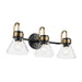 Myhouse Lighting Kichler - 55155BKCLR - Three Light Bath - Farum - Black