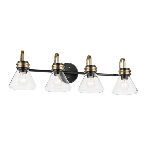 Myhouse Lighting Kichler - 55156BKCLR - Four Light Bath - Farum - Black