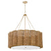 Myhouse Lighting Cyan - 11935 - Six Light Chandelier - Boracay - Natural Cane/Antique Brass