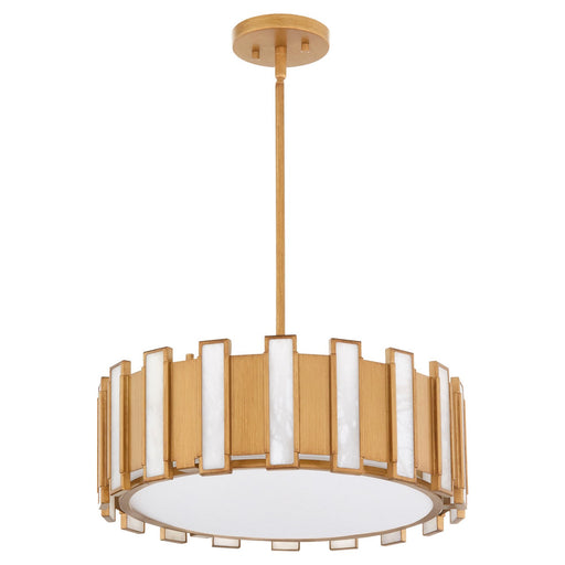 Myhouse Lighting Cyan - 11950 - Four Light Pendant - Volterra - Aged Brass