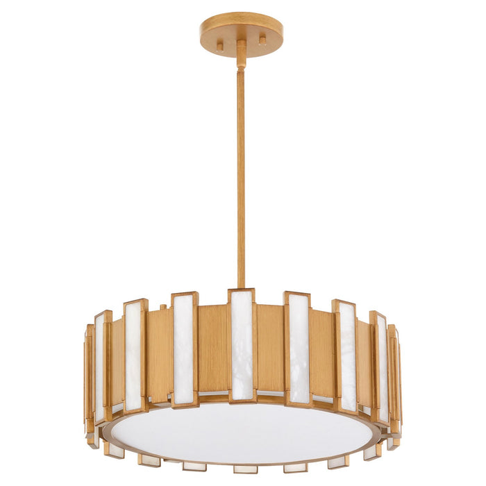 Myhouse Lighting Cyan - 11950 - Four Light Pendant - Volterra - Aged Brass