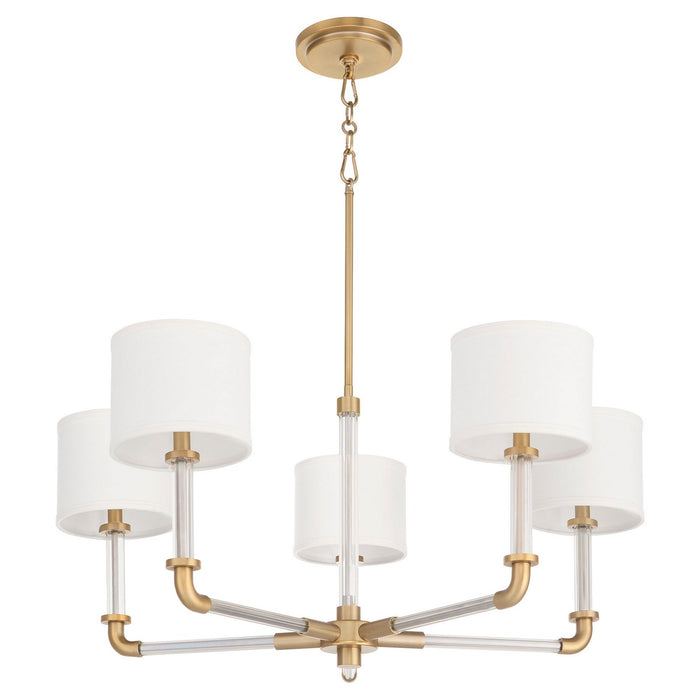 Myhouse Lighting Cyan - 11954 - Five Light Chandelier - Hightower - Clear/Aged Brass