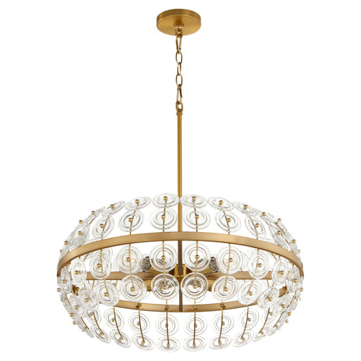 Myhouse Lighting Cyan - 11959 - Four Light Pendant - Selena - Aged Brass