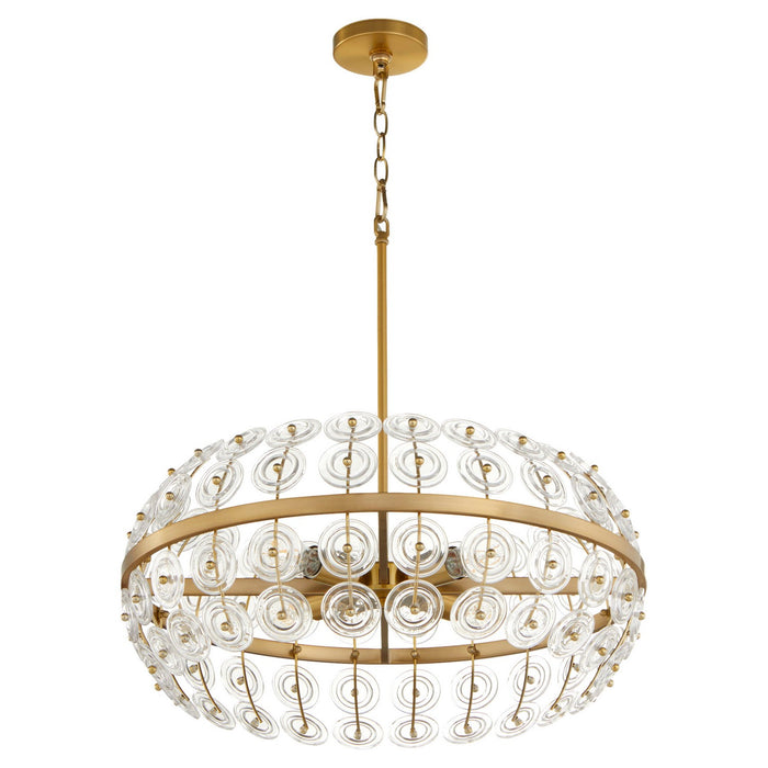 Myhouse Lighting Cyan - 11959 - Four Light Pendant - Selena - Aged Brass