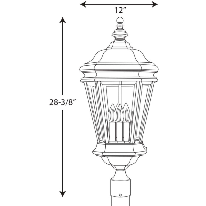 Myhouse Lighting Progress Lighting - P5474-108 - Four Light Post Lantern - Crawford - Oil Rubbed Bronze