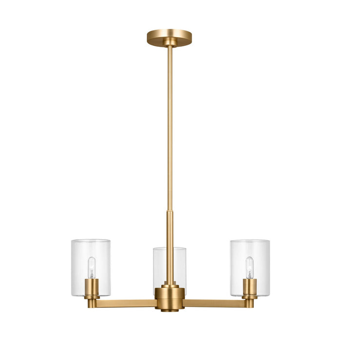 Myhouse Lighting Visual Comfort Studio - 3164203C-848 - Three Light Chandelier - Fullton - Satin Brass
