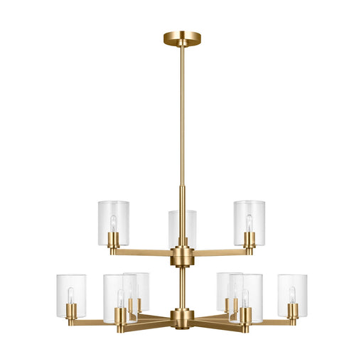 Myhouse Lighting Visual Comfort Studio - 3164209C-848 - Nine Light Chandelier - Fullton - Satin Brass