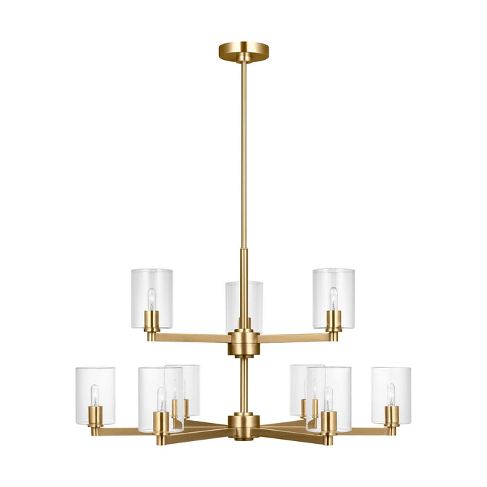 Myhouse Lighting Visual Comfort Studio - 3164209C-848 - Nine Light Chandelier - Fullton - Satin Brass