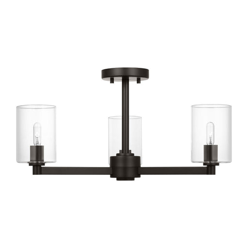 Myhouse Lighting Visual Comfort Studio - 7764203C-112 - Three Light Semi-Flush Mount - Fullton - Midnight Black