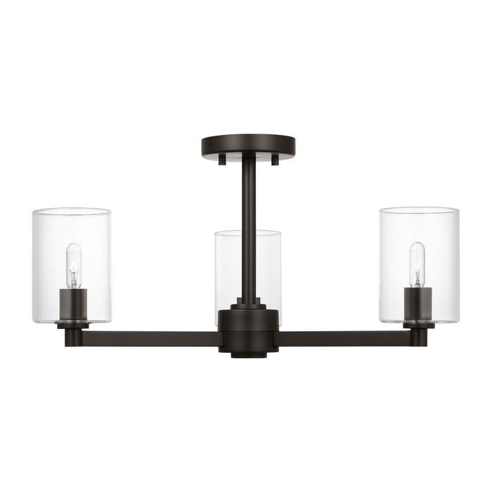Myhouse Lighting Visual Comfort Studio - 7764203C-112 - Three Light Semi-Flush Mount - Fullton - Midnight Black