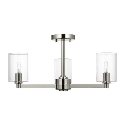 Myhouse Lighting Visual Comfort Studio - 7764203C-962 - Three Light Semi-Flush Mount - Fullton - Brushed Nickel