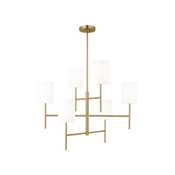 Myhouse Lighting Visual Comfort Studio - BC1006BBS - Six Light Chandelier - Key - Burnished Brass