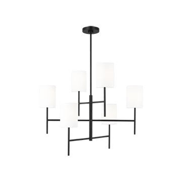 Myhouse Lighting Visual Comfort Studio - BC1006MBK - Six Light Chandelier - Key - Midnight Black