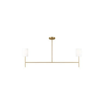 Myhouse Lighting Visual Comfort Studio - BC1012BBS - Two Light Linear Chandelier - Key - Burnished Brass