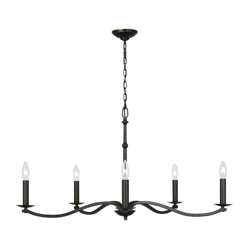 Myhouse Lighting Visual Comfort Studio - CC1755AI - Five Light Chandelier - Wellen - Aged Iron