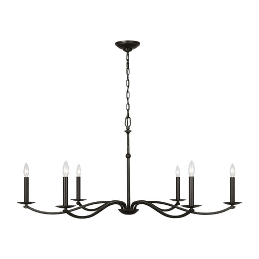 Myhouse Lighting Visual Comfort Studio - CC1766AI - Six Light Chandelier - Wellen - Aged Iron