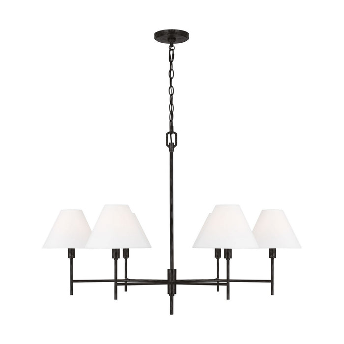 Myhouse Lighting Visual Comfort Studio - CC1776AI - Six Light Chandelier - Ridgewood - Aged Iron