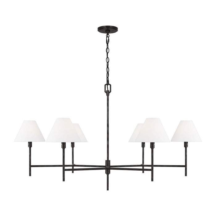 Myhouse Lighting Visual Comfort Studio - CC1786AI - Six Light Chandelier - Ridgewood - Aged Iron