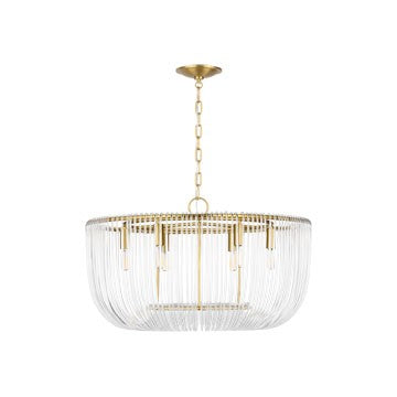 Myhouse Lighting Visual Comfort Studio - CP1456BBS - Six Light Pendant - Pierce - Burnished Brass