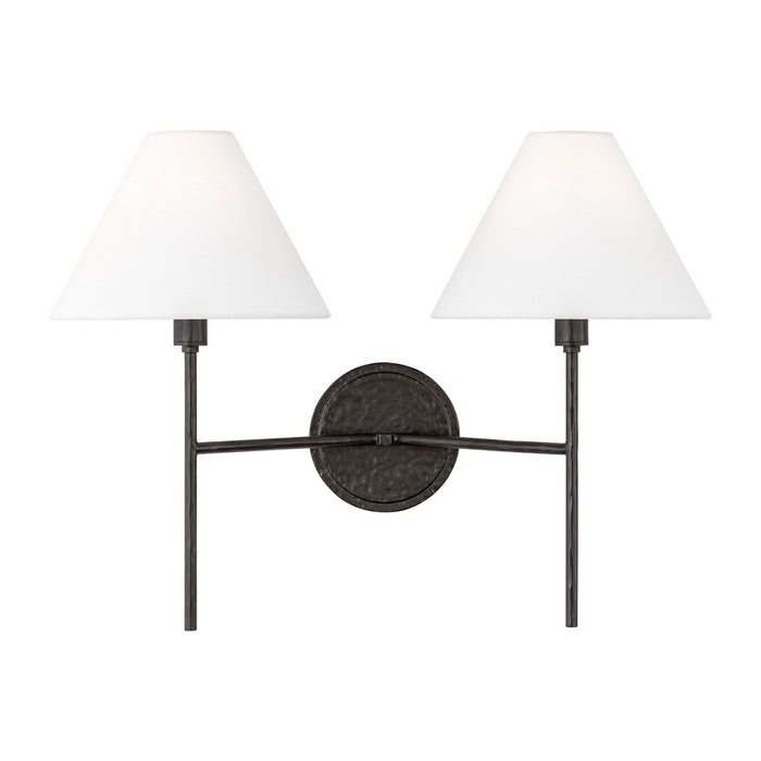 Myhouse Lighting Visual Comfort Studio - CW1382AI - Two Light Wall Sconce - Ridgewood - Aged Iron